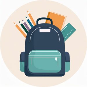 illustration of back back and school supplies